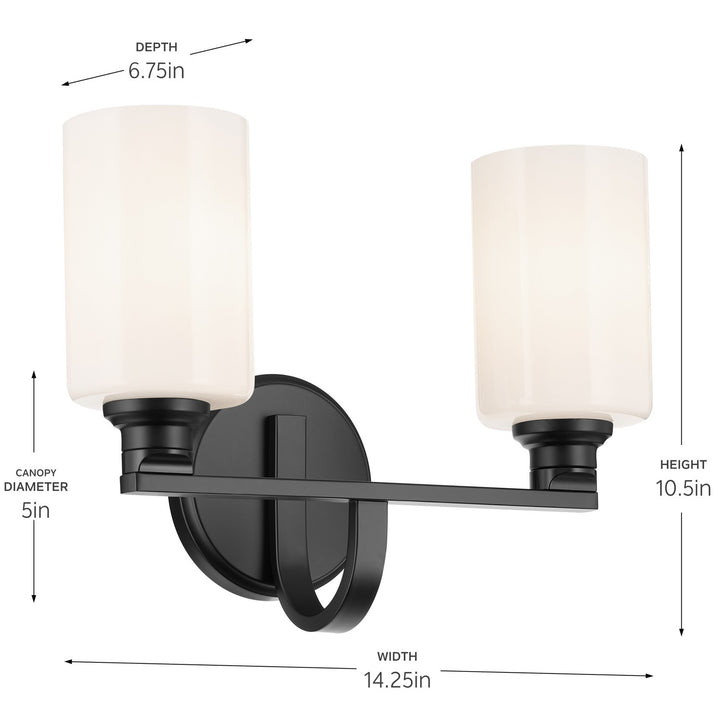 Kichler Canada - 55225BK - Two Light Bath - Gioe - Black