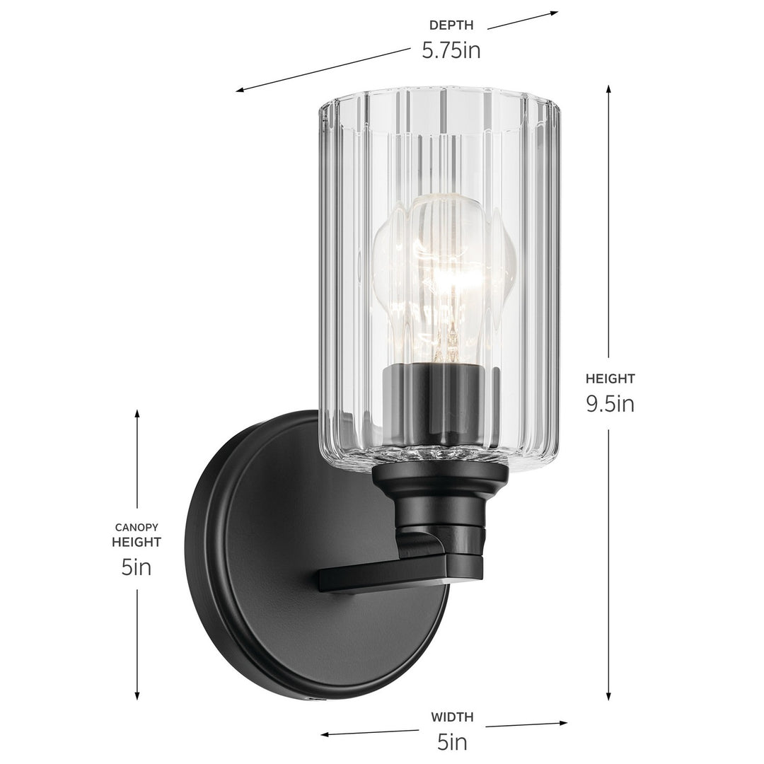 Kichler Canada - 55224BKFLU - One Light Wall Sconce - Gioe - Black