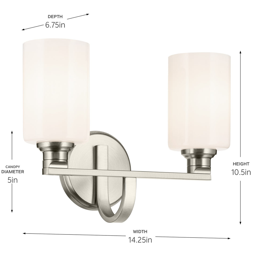 Kichler Canada - 55225NI - Two Light Bath - Gioe - Brushed Nickel