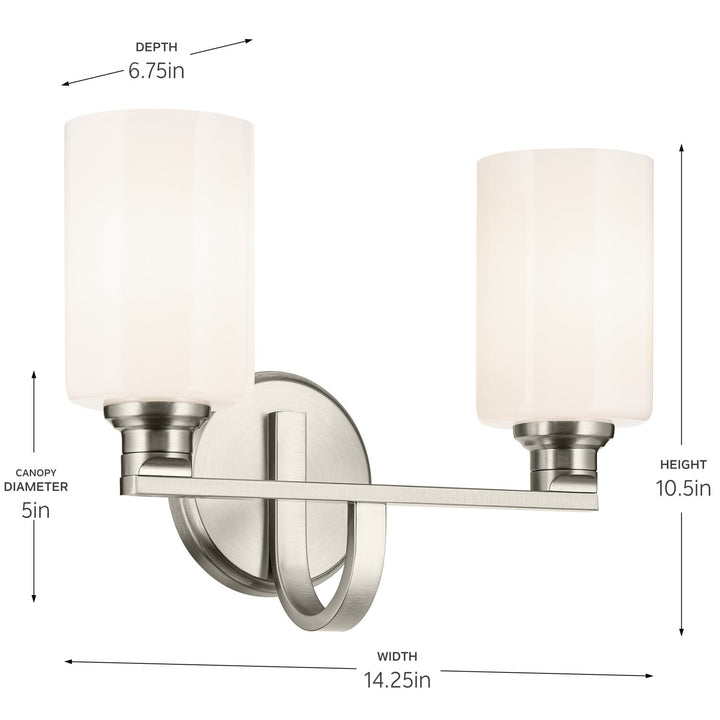 Kichler Canada - 55225NI - Two Light Bath - Gioe - Brushed Nickel