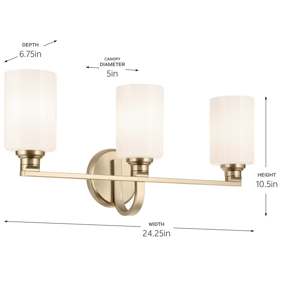 Kichler Canada - 55226CPZ - Three Light Bath - Gioe - Champagne Bronze