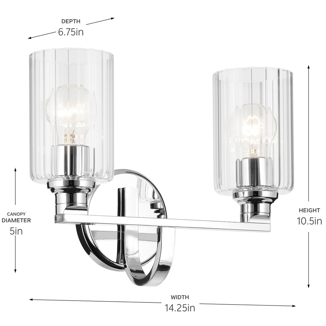 Kichler Canada - 55225CHFLU - Two Light Bath - Gioe - Chrome