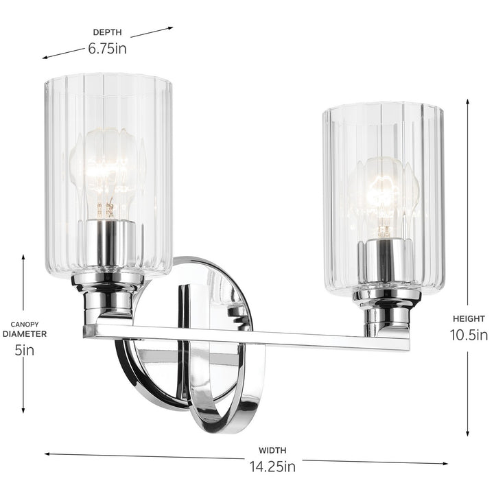 Kichler Canada - 55225CHFLU - Two Light Bath - Gioe - Chrome