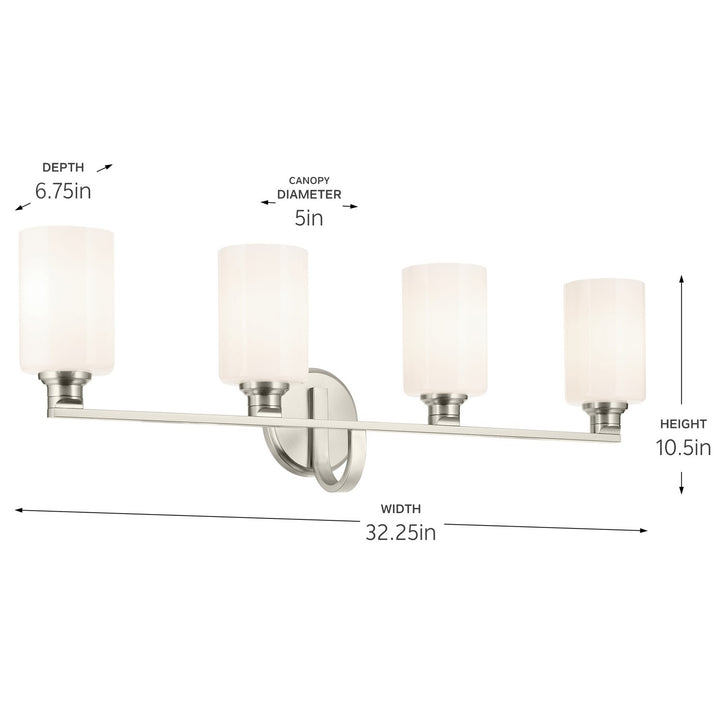Kichler Canada - 55227NI - Four Light Bath - Gioe - Brushed Nickel