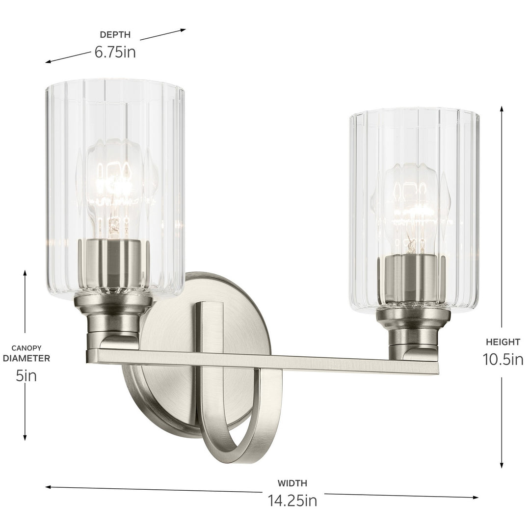 Kichler Canada - 55225NIFLU - Two Light Bath - Gioe - Brushed Nickel