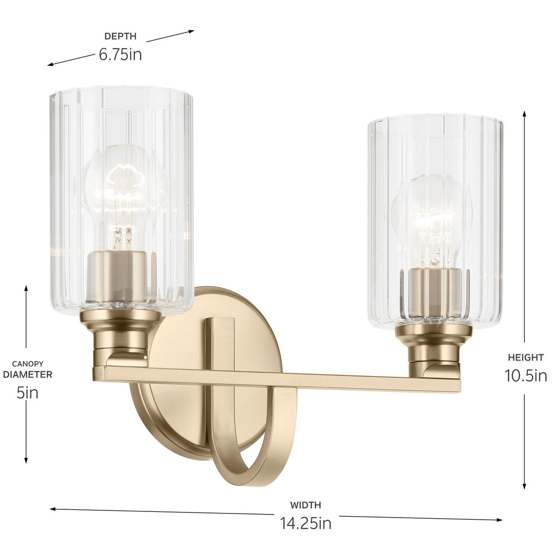 Kichler Canada - 55225CPZFLU - Two Light Bath - Gioe - Champagne Bronze