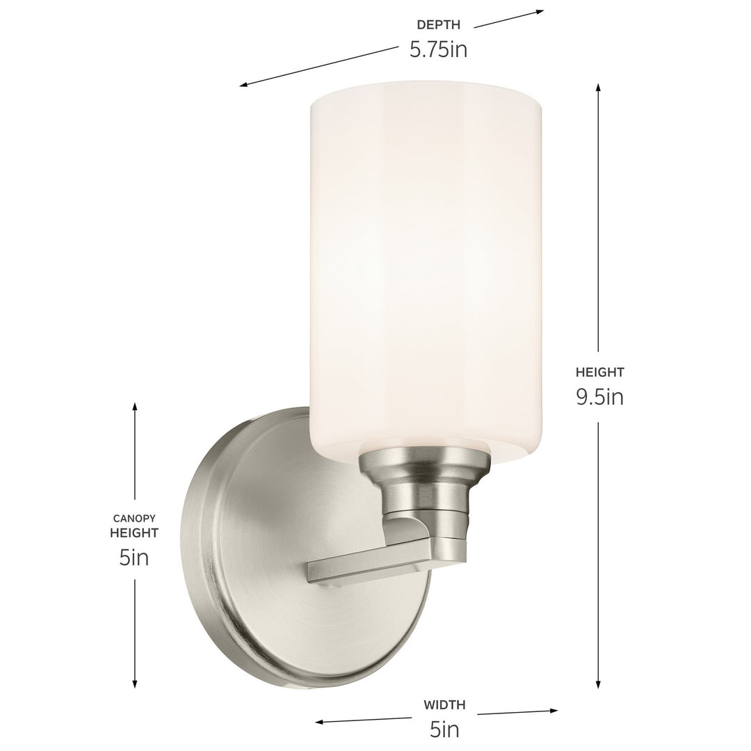 Kichler Canada - 55224NI - One Light Wall Sconce - Gioe - Brushed Nickel