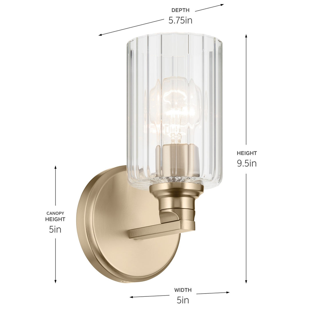 Kichler Canada - 55224CPZFLU - One Light Wall Sconce - Gioe - Champagne Bronze