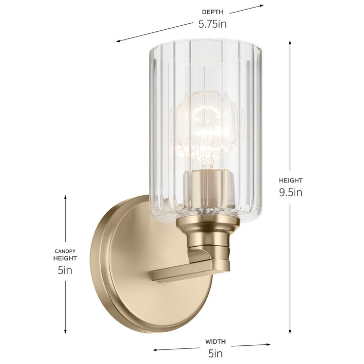 Kichler Canada - 55224CPZFLU - One Light Wall Sconce - Gioe - Champagne Bronze