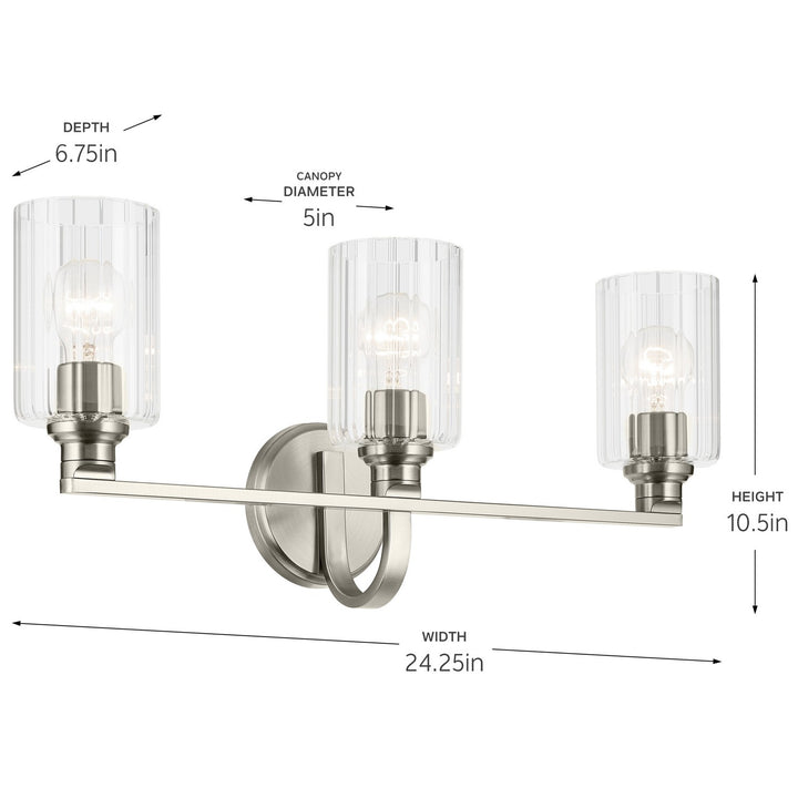 Kichler Canada - 55226NIFLU - Three Light Bath - Gioe - Brushed Nickel