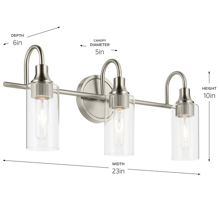 Kichler Canada - 55211NI - Three Light Bath - Kavi - Brushed Nickel