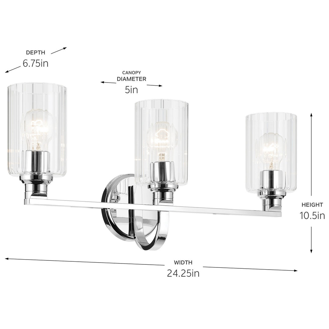 Kichler Canada - 55226CHFLU - Three Light Bath - Gioe - Chrome