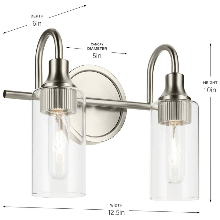Kichler Canada - 55210NI - Two Light Bath - Kavi - Brushed Nickel