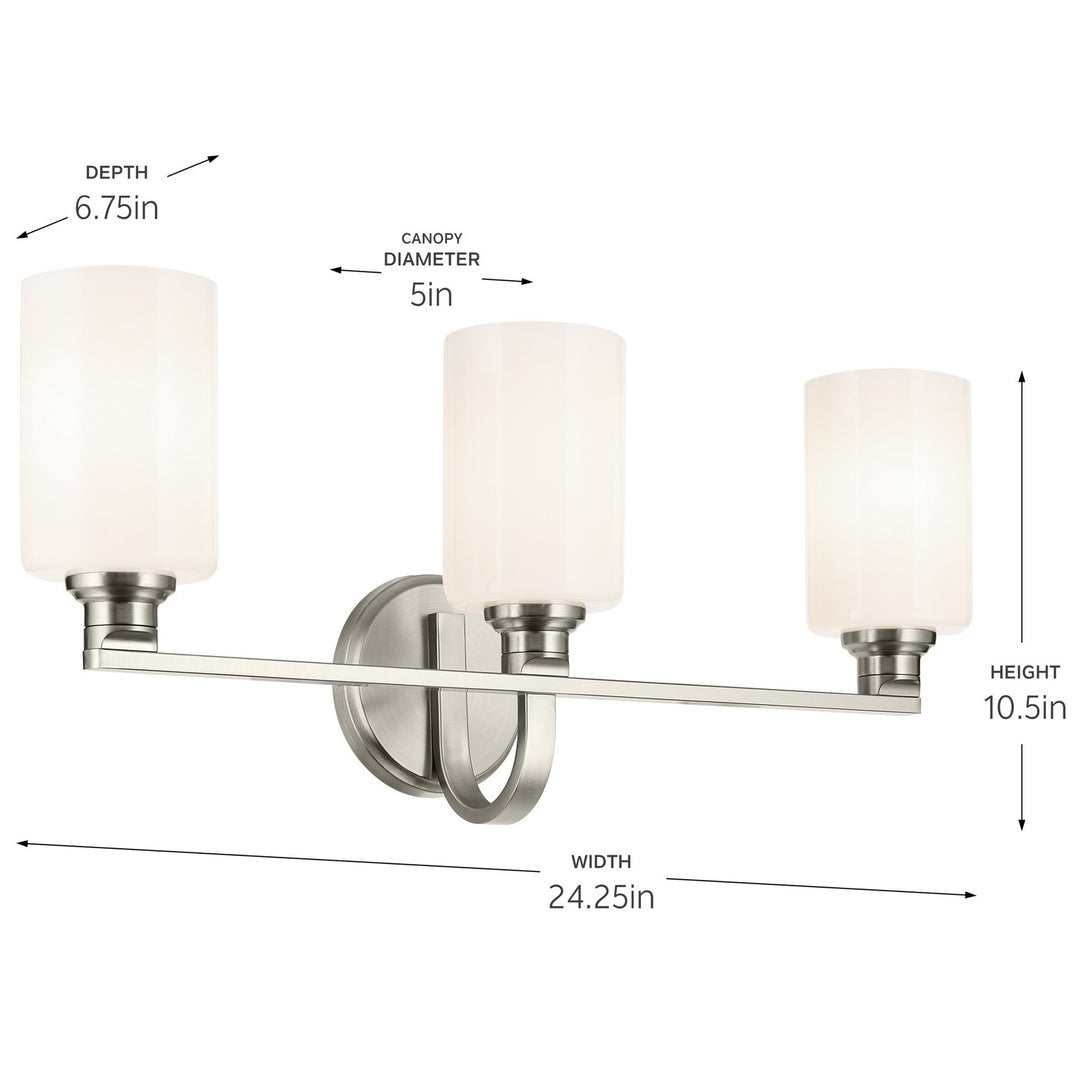 Kichler Canada - 55226NI - Three Light Bath - Gioe - Brushed Nickel
