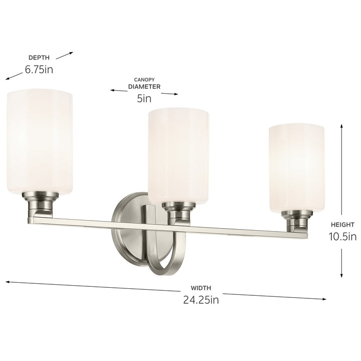 Kichler Canada - 55226NI - Three Light Bath - Gioe - Brushed Nickel
