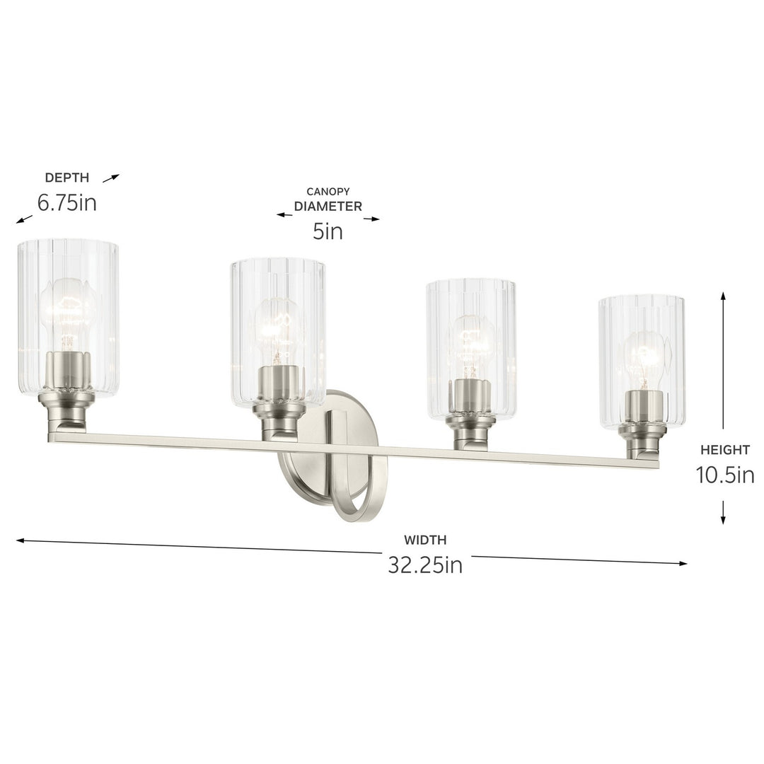 Kichler Canada - 55227NIFLU - Four Light Bath - Gioe - Brushed Nickel