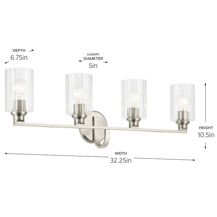 Kichler Canada - 55227NIFLU - Four Light Bath - Gioe - Brushed Nickel