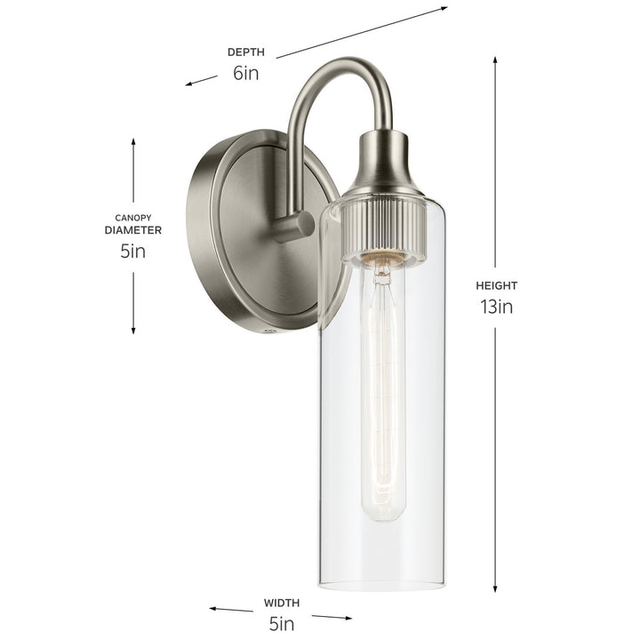 Kichler Canada - 55209NI - One Light Wall Sconce - Kavi - Brushed Nickel