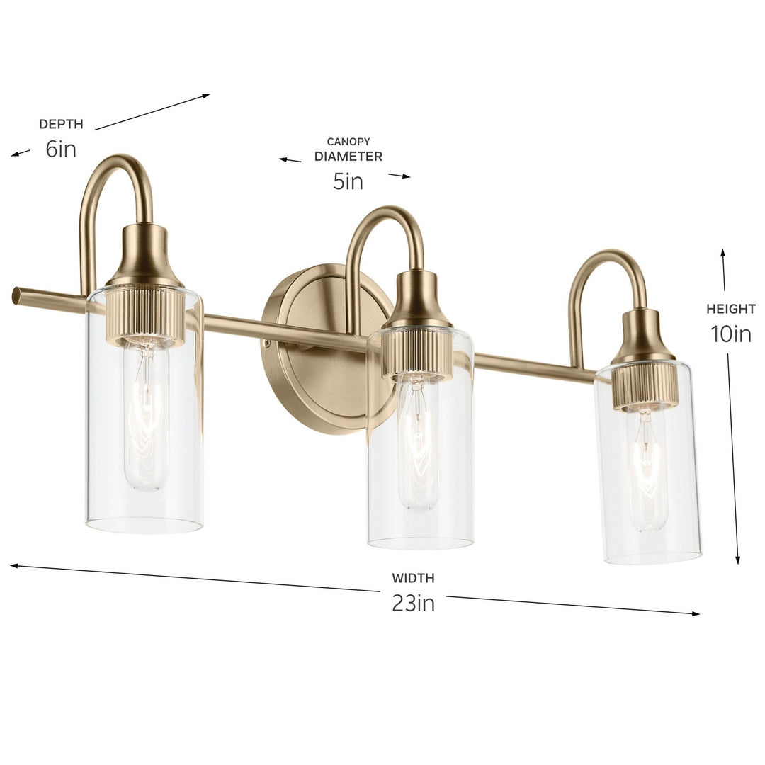 Kichler Canada - 55211CPZ - Three Light Bath - Kavi - Champagne Bronze