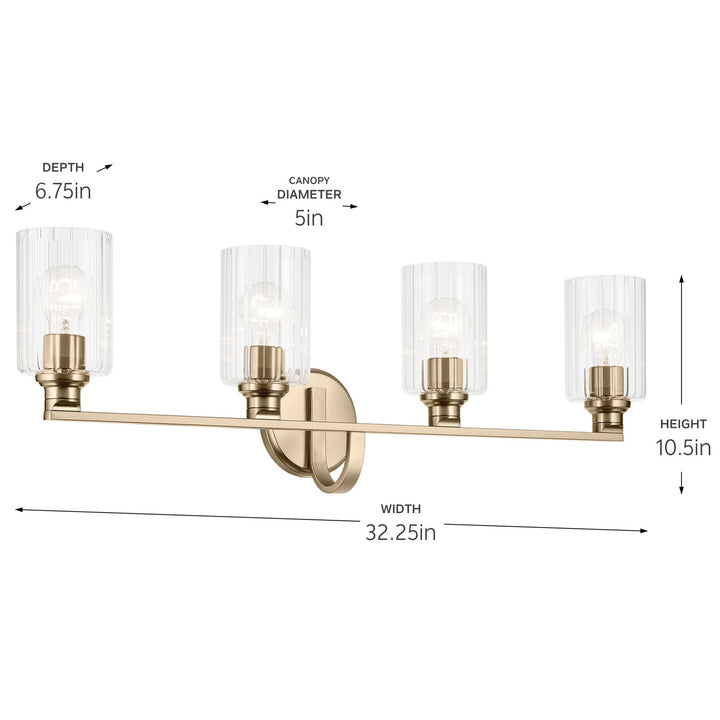 Kichler Canada - 55227CPZFLU - Four Light Bath - Gioe - Champagne Bronze