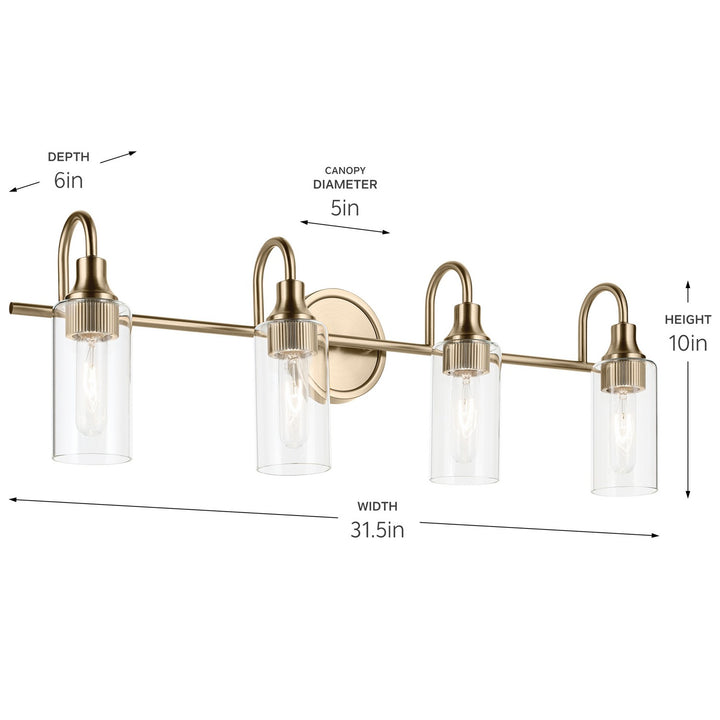 Kichler Canada - 55212CPZ - Four Light Bath - Kavi - Champagne Bronze