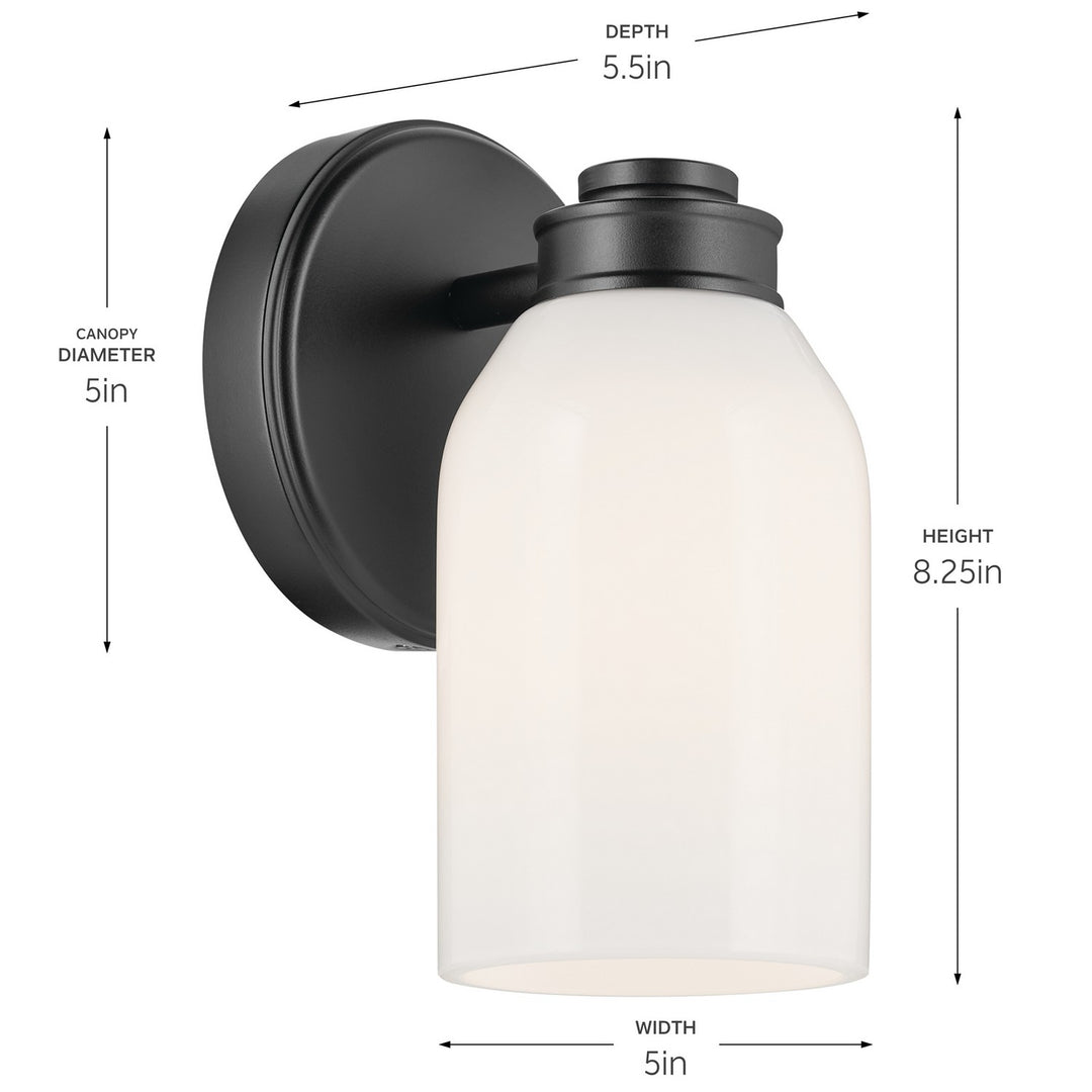 Kichler Canada - 55200BK - One Light Wall Sconce - Shae - Black