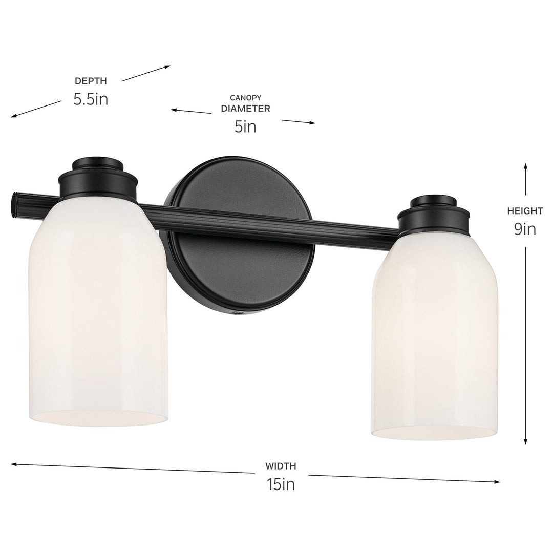 Kichler Canada - 55201BK - Two Light Bath - Shae - Black