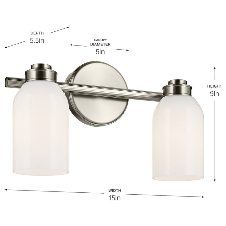 Kichler Canada - 55201NI - Two Light Bath - Shae - Brushed Nickel