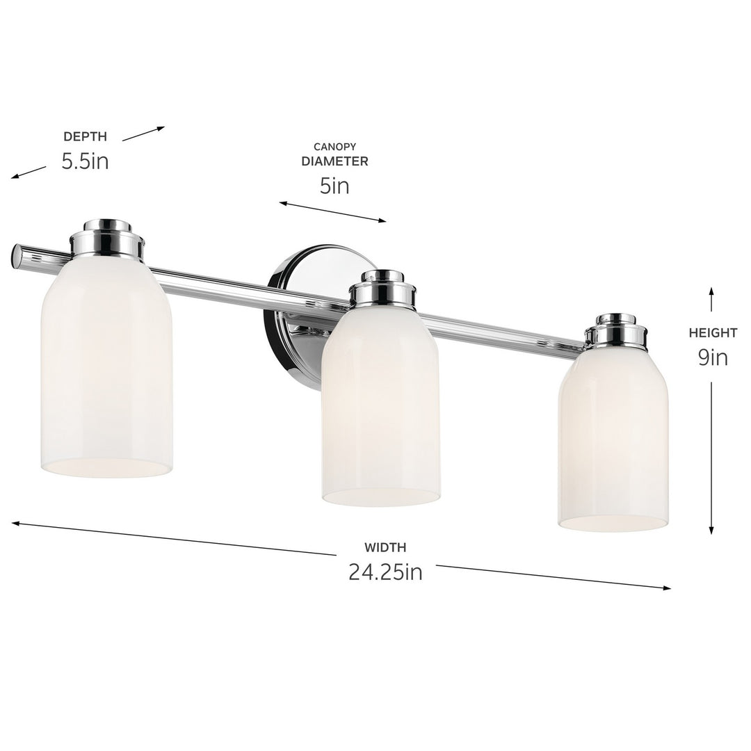 Kichler Canada - 55202CH - Three Light Bath - Shae - Chrome