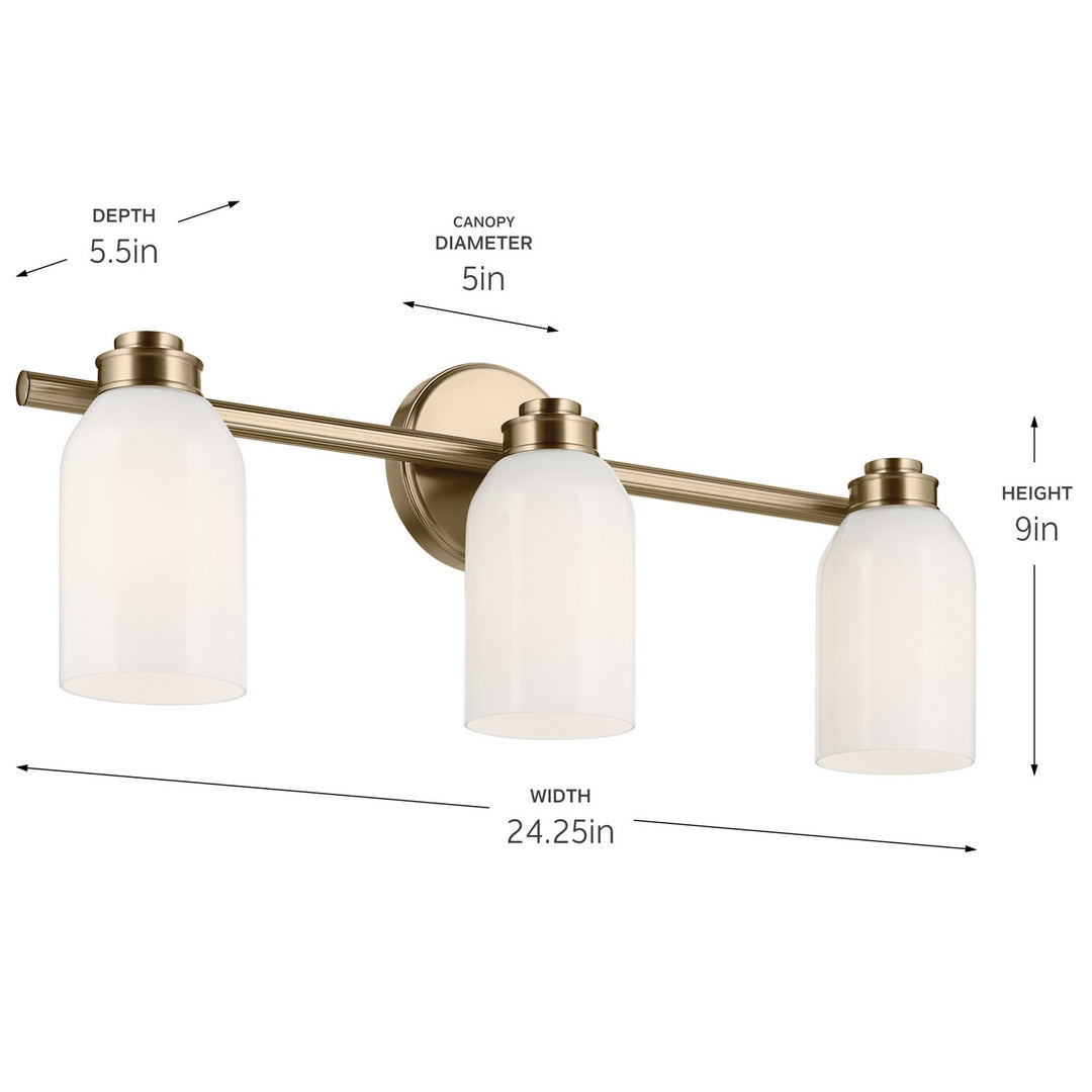 Kichler Canada - 55202CPZ - Three Light Bath - Shae - Champagne Bronze