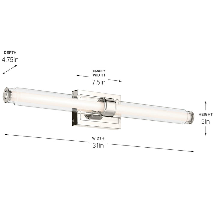 Kichler Canada - 55239PNLED - LED Linear Bath - Laurene - Polished Nickel