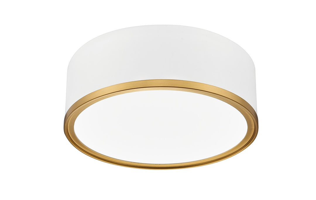 Z-Lite Canada - 1018F12-MW-MGLD-LED - LED Flush Mount - Bradley - Matte White + Modern Gold