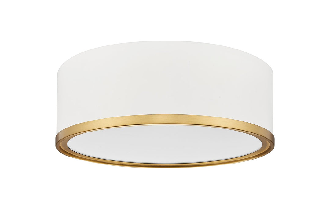 Z-Lite Canada - 1018F12-MW-MGLD-LED - LED Flush Mount - Bradley - Matte White + Modern Gold