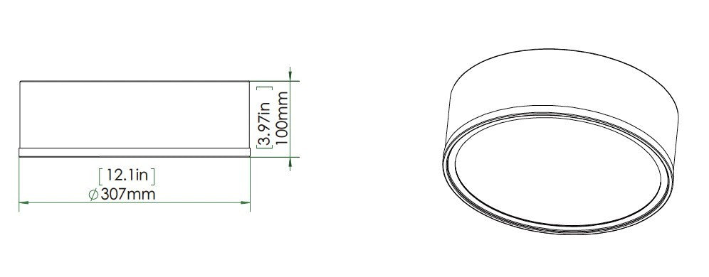 Z-Lite Canada - 1018F12-MW-MGLD-LED - LED Flush Mount - Bradley - Matte White + Modern Gold