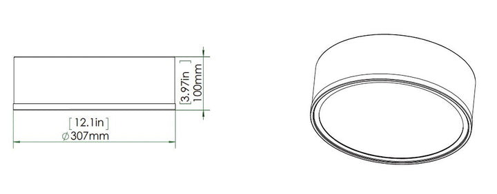 Z-Lite Canada - 1018F12-MW-MGLD-LED - LED Flush Mount - Bradley - Matte White + Modern Gold