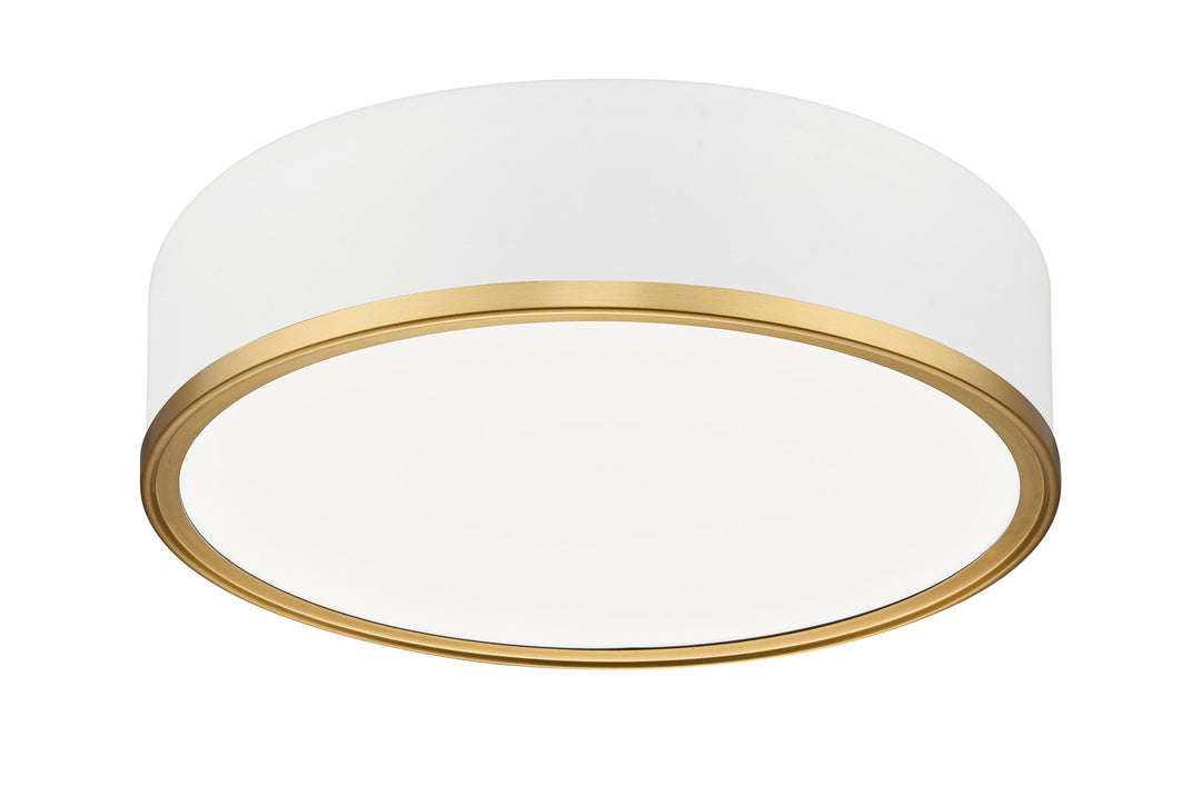 Z-Lite Canada - 1018F16-MW-MGLD-LED - LED Flush Mount - Bradley - Matte White + Modern Gold