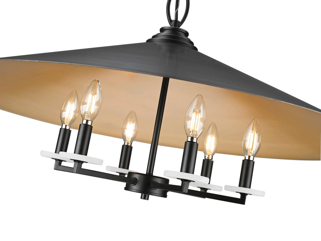 Z-Lite Canada - 1953-32MB - Six Light Pendant - Rialto - Matte Black
