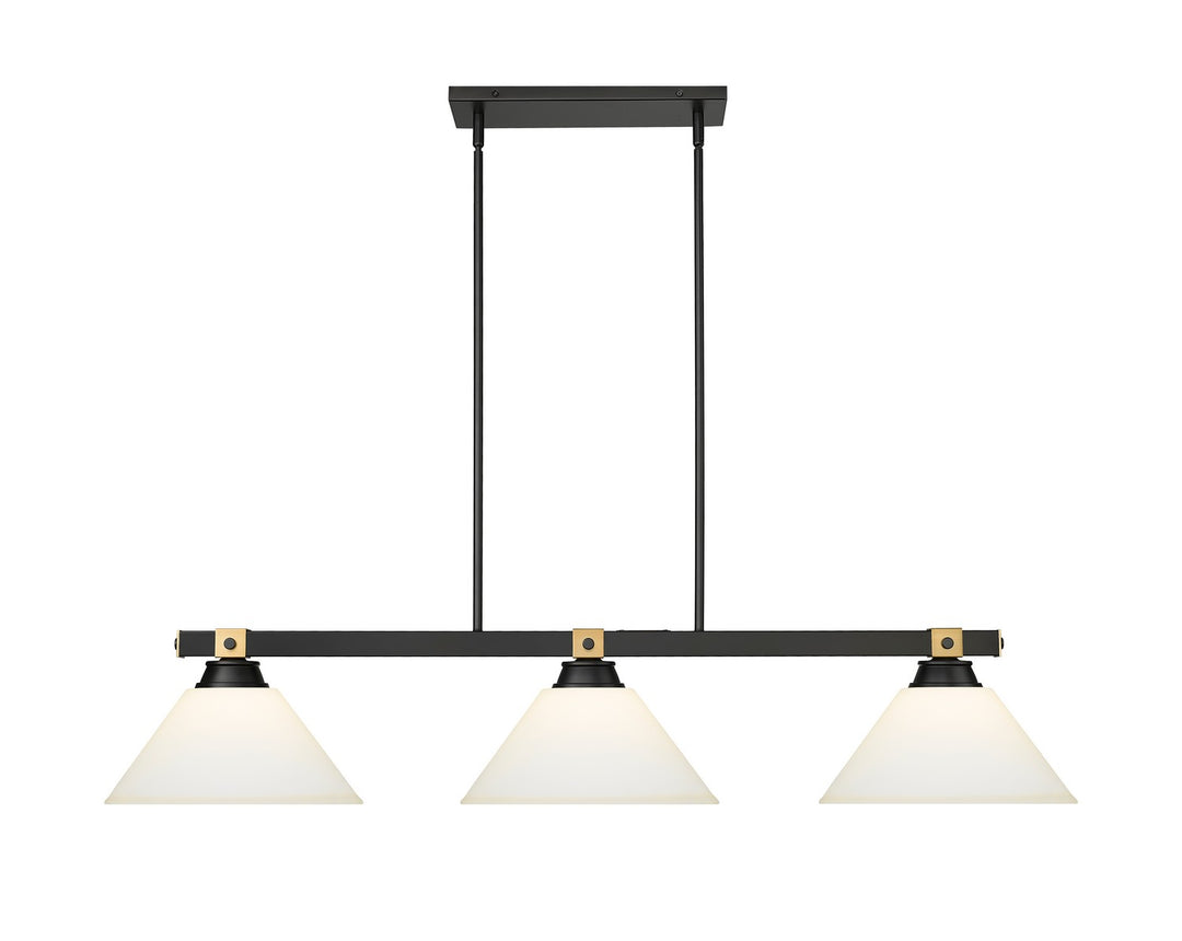 Z-Lite Canada - 1955-3MB-RB-AMO14 - Three Light Billiard - Bronte - Matte Black + Rubbed Brass