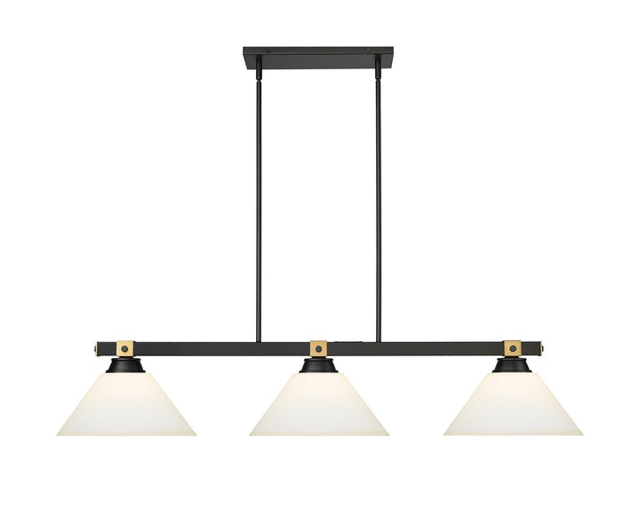 Z-Lite Canada - 1955-3MB-RB-AMO14 - Three Light Billiard - Bronte - Matte Black + Rubbed Brass