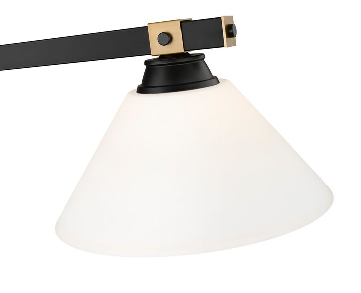 Z-Lite Canada - 1955-3MB-RB-AMO14 - Three Light Billiard - Bronte - Matte Black + Rubbed Brass