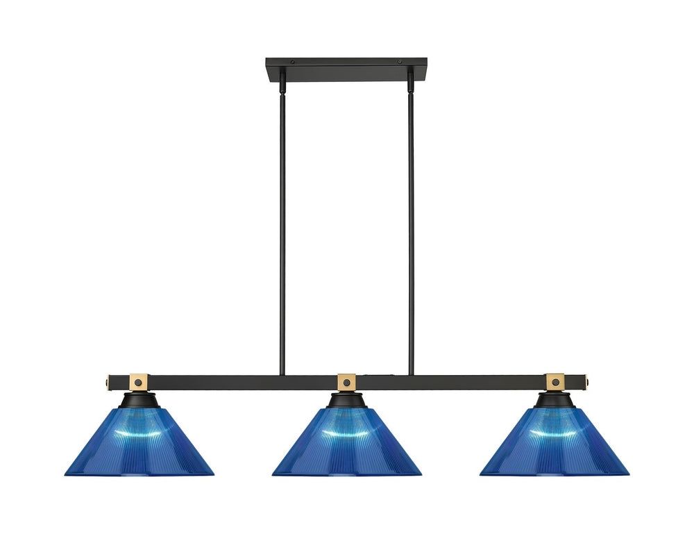 Z-Lite Canada - 1955-3MB-RB-ARDB - Three Light Billiard - Bronte - Matte Black + Rubbed Brass