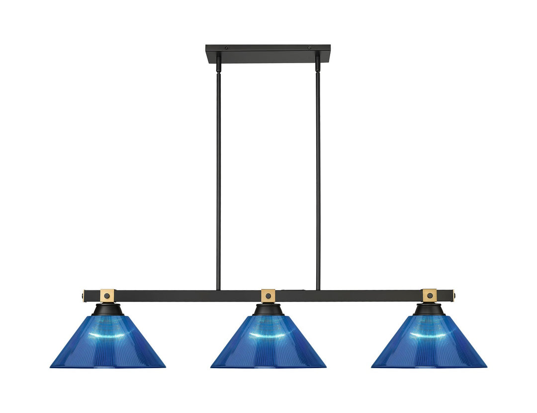 Z-Lite Canada - 1955-3MB-RB-ARDB - Three Light Billiard - Bronte - Matte Black + Rubbed Brass