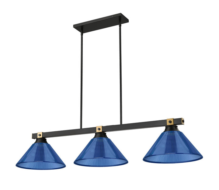 Z-Lite Canada - 1955-3MB-RB-ARDB - Three Light Billiard - Bronte - Matte Black + Rubbed Brass