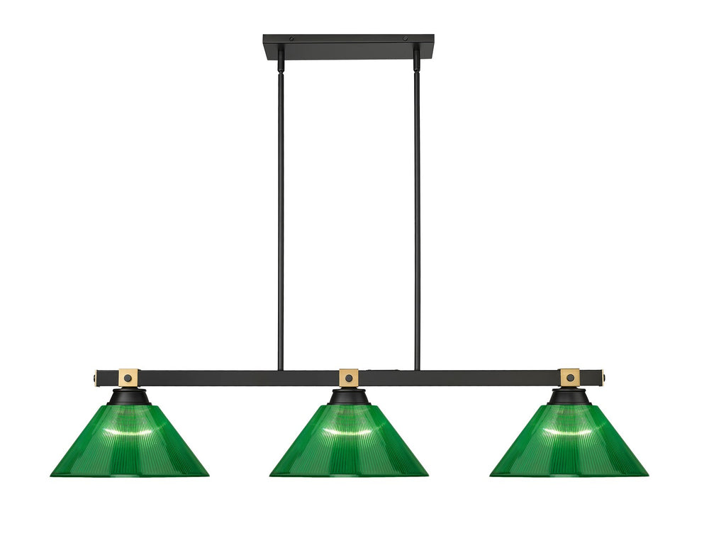 Z-Lite Canada - 1955-3MB-RB-ARG - Three Light Billiard - Bronte - Matte Black + Rubbed Brass