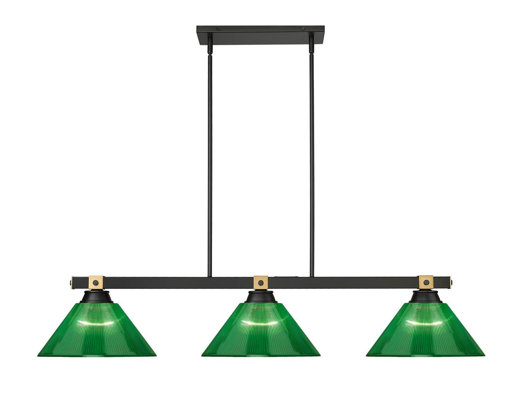 Z-Lite Canada - 1955-3MB-RB-ARG - Three Light Billiard - Bronte - Matte Black + Rubbed Brass