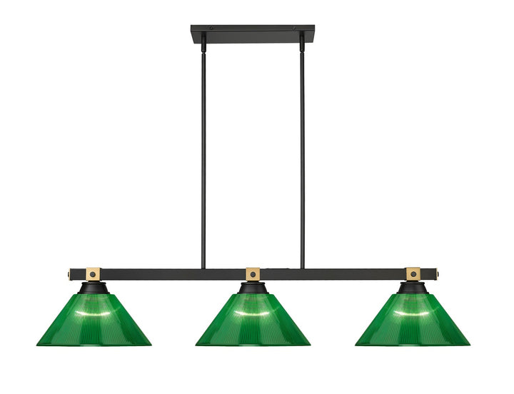 Z-Lite Canada - 1955-3MB-RB-ARG - Three Light Billiard - Bronte - Matte Black + Rubbed Brass
