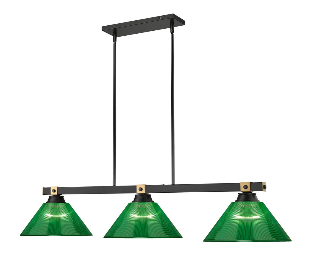 Z-Lite Canada - 1955-3MB-RB-ARG - Three Light Billiard - Bronte - Matte Black + Rubbed Brass