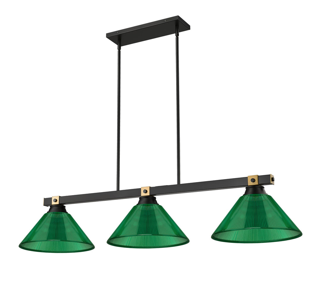 Z-Lite Canada - 1955-3MB-RB-ARG - Three Light Billiard - Bronte - Matte Black + Rubbed Brass