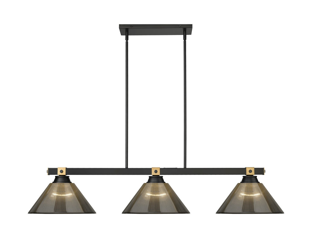 Z-Lite Canada - 1955-3MB-RB-ARS - Three Light Billiard - Bronte - Matte Black + Rubbed Brass