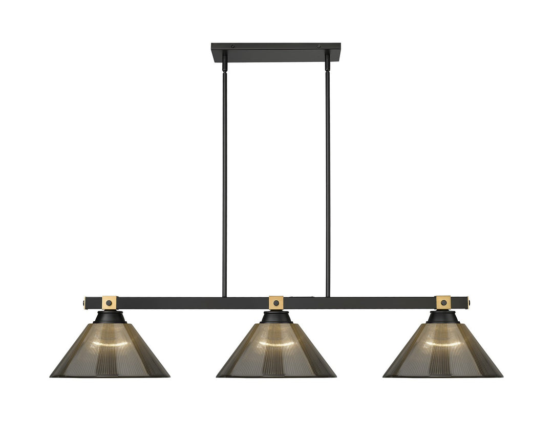 Z-Lite Canada - 1955-3MB-RB-ARS - Three Light Billiard - Bronte - Matte Black + Rubbed Brass